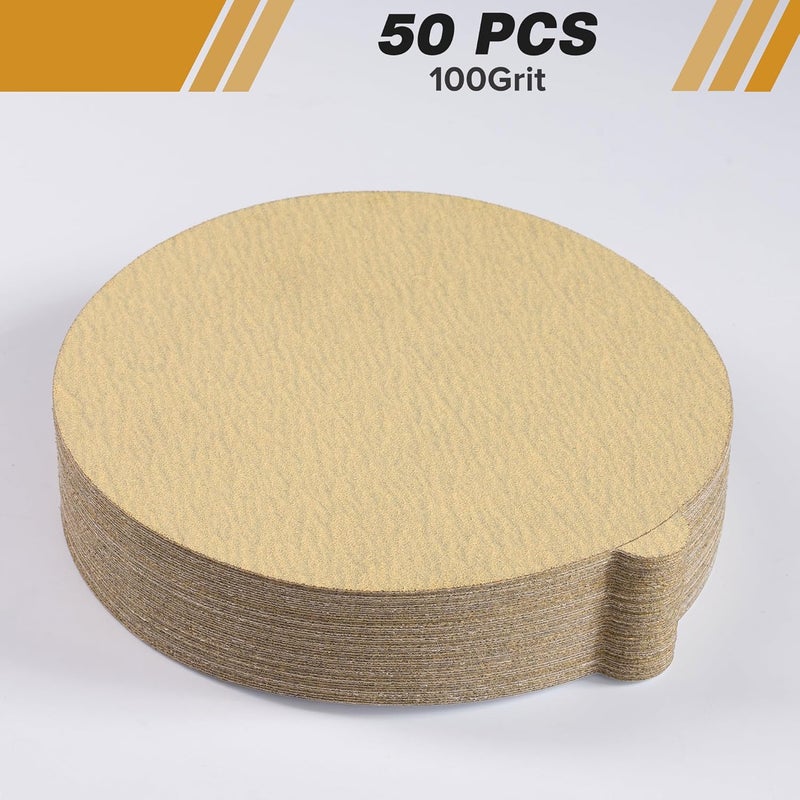 Shawya 50 PCS 6 Inch PSA Sanding Discs 100 Grit Self Adhesive Sticky-Back Sandpaper for Easy Attachment Premium Quality Sanding Disc for Efficient Sanding Performance - Image 2